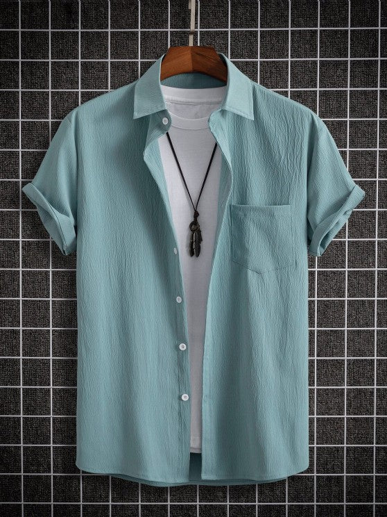 Linen Blend Shirt And Casual Pants Set - Grafton Collection