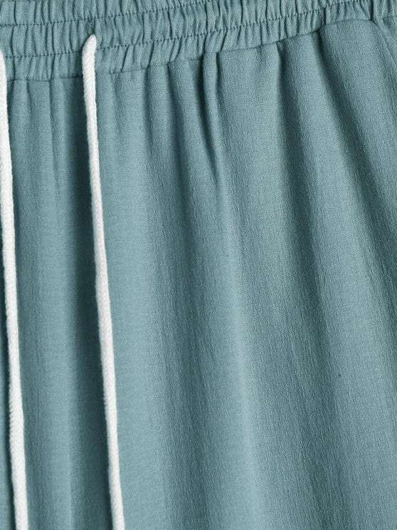 Linen Blend Shirt And Casual Pants Set - Grafton Collection