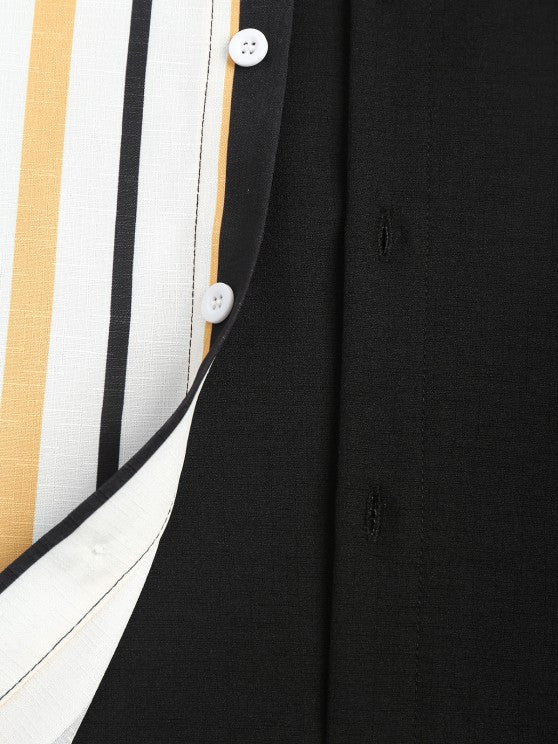 Casual Vertical Striped Shirt And Shorts - Grafton Collection