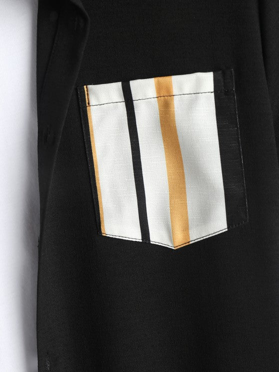 Casual Vertical Striped Shirt And Shorts - Grafton Collection