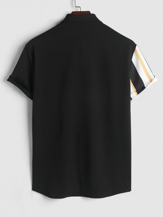 Casual Vertical Striped Shirt And Shorts - Grafton Collection