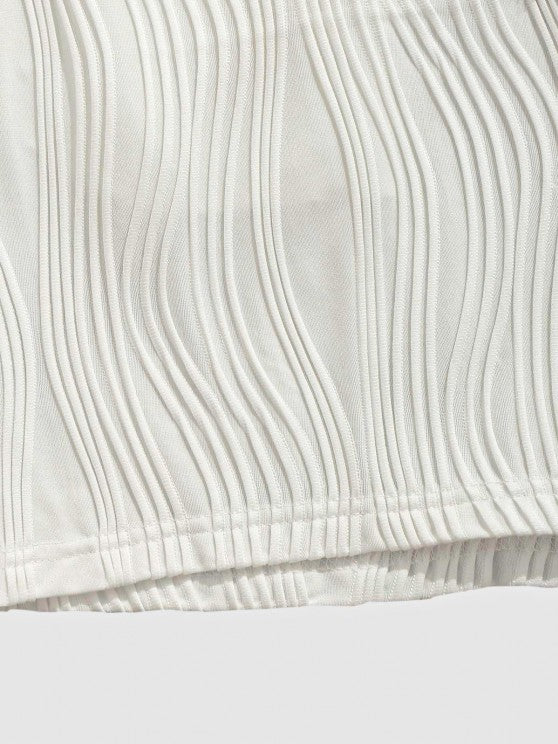 Textured Fluffy Letter T Shirt And Shorts - Grafton Collection