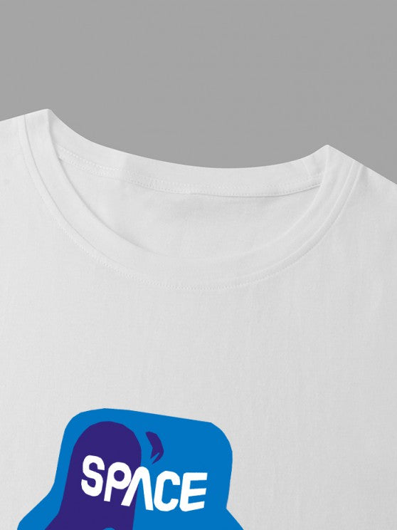 Space Bear Pattern T Shirt And Sweat Shorts Set - Grafton Collection