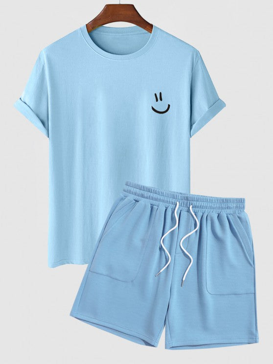 Smile Printed T-Shirt And Shorts - Grafton Collection