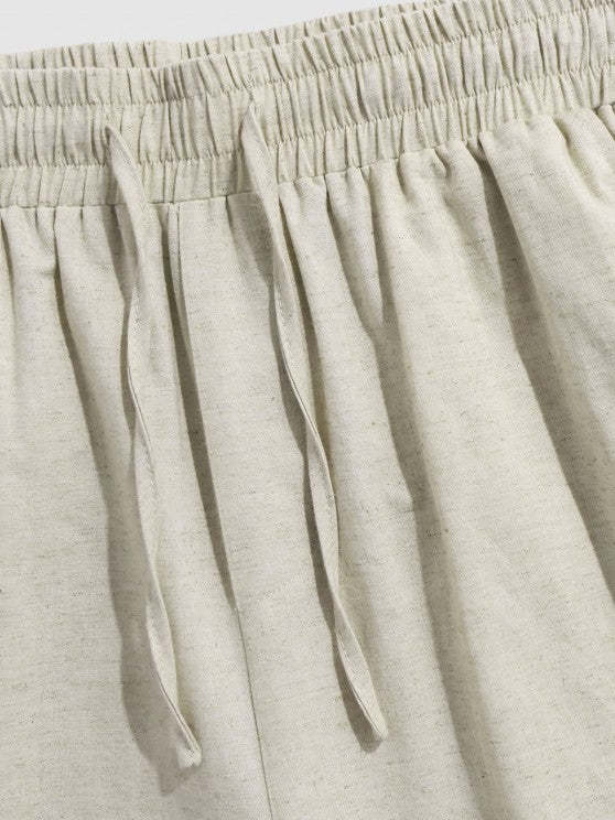 Plain Button Fly Shirt And Drawstring Shorts - Grafton Collection