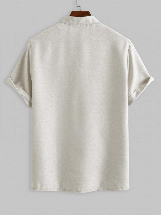 Plain Button Fly Shirt And Drawstring Shorts - Grafton Collection