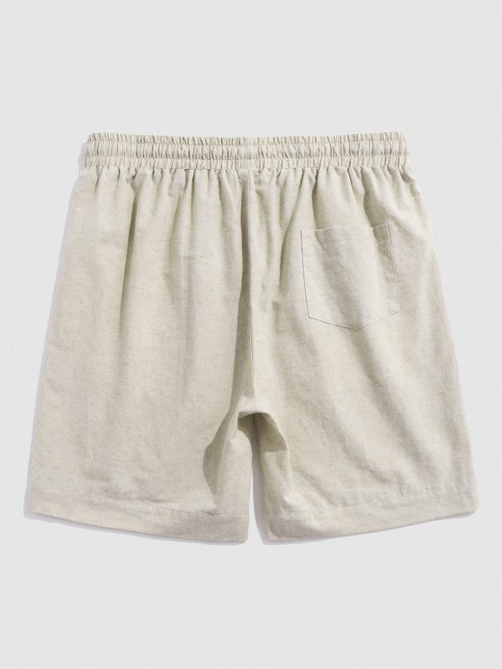 Plain Button Fly Shirt And Drawstring Shorts - Grafton Collection