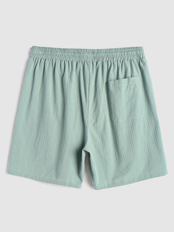 Textured Front Pocket Shirt With Bermuda Shorts Set - Grafton Collection