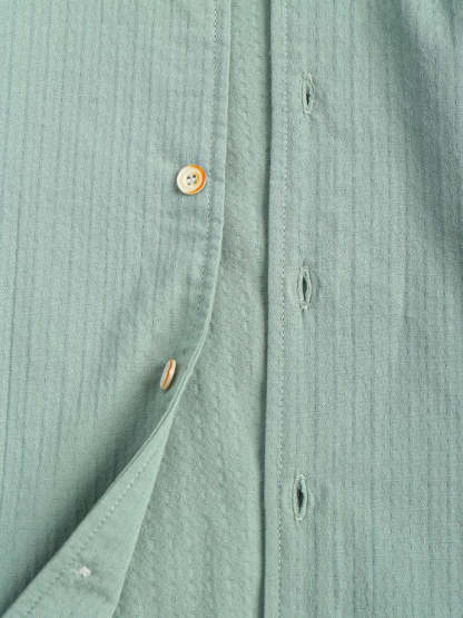 Textured Front Pocket Shirt With Bermuda Shorts Set - Grafton Collection