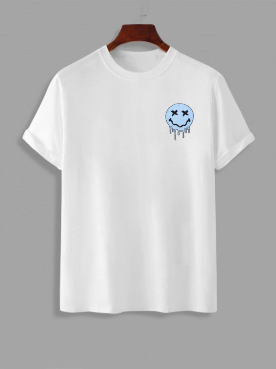 Funny Smile Print And Striped Shorts Set - Grafton Collection