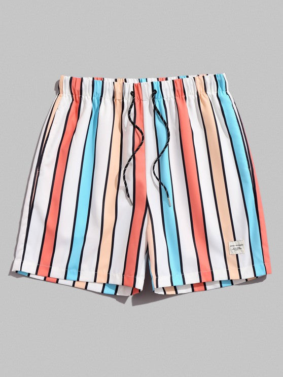Funny Smile Print And Striped Shorts Set - Grafton Collection