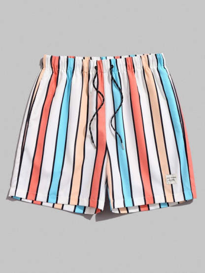 Funny Smile Print And Striped Shorts Set - Grafton Collection