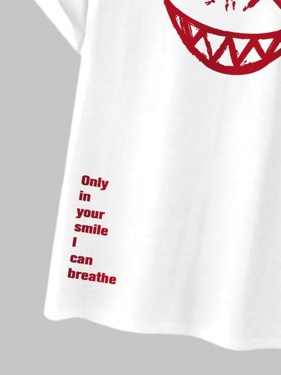 Smiley Printed T-Shirt And Shorts - Grafton Collection