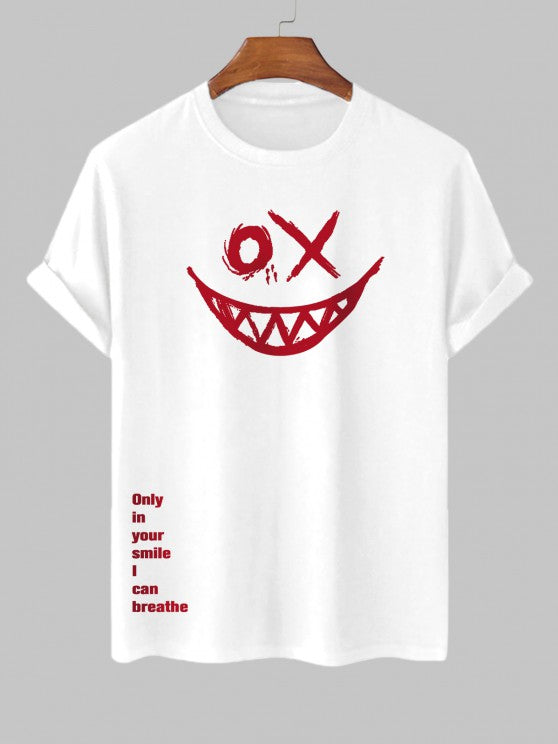 Smiley Printed T-Shirt And Shorts - Grafton Collection