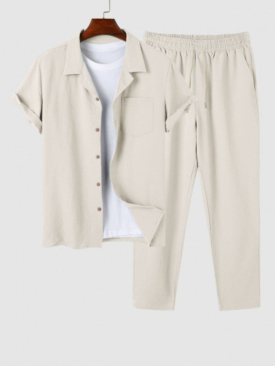Casual Collar Shirt And Pants - Grafton Collection