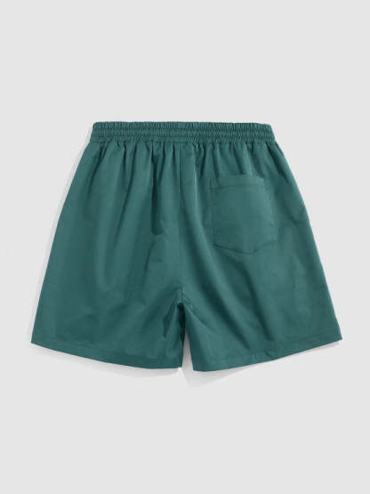 Checkered Print Shirt And Drawstring Shorts - Grafton Collection