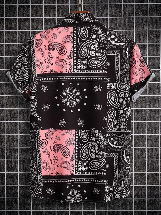 Floral Print Pattern Shirt And Shorts Set - Grafton Collection