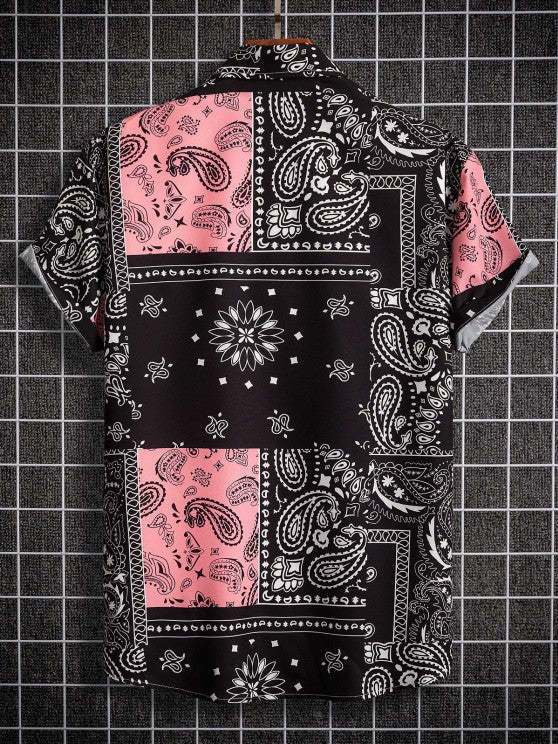 Floral Print Pattern Shirt And Shorts Set - Grafton Collection
