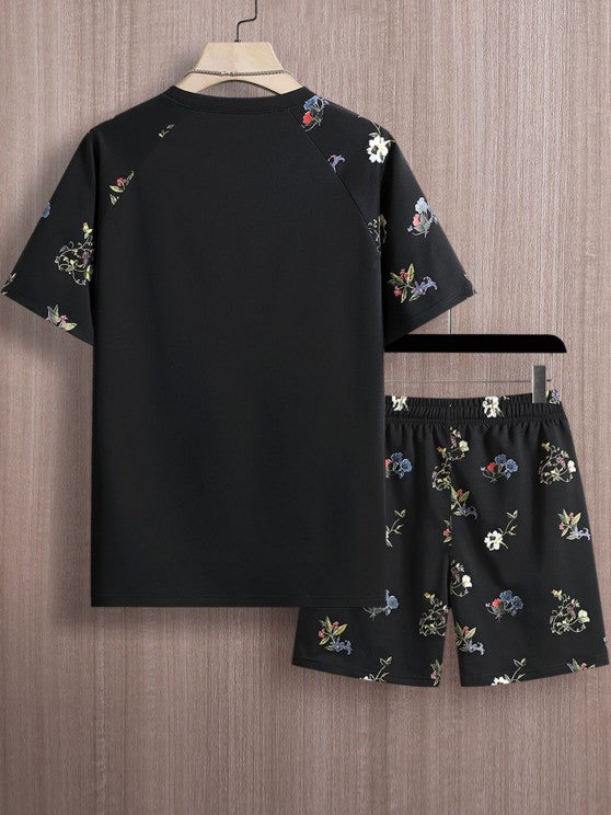 Flower Printed T Shirt And Shorts - Grafton Collection