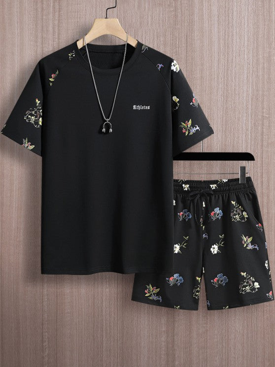 Flower Printed T Shirt And Shorts - Grafton Collection