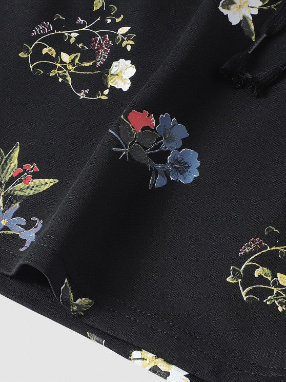 Flower Printed T Shirt And Shorts - Grafton Collection