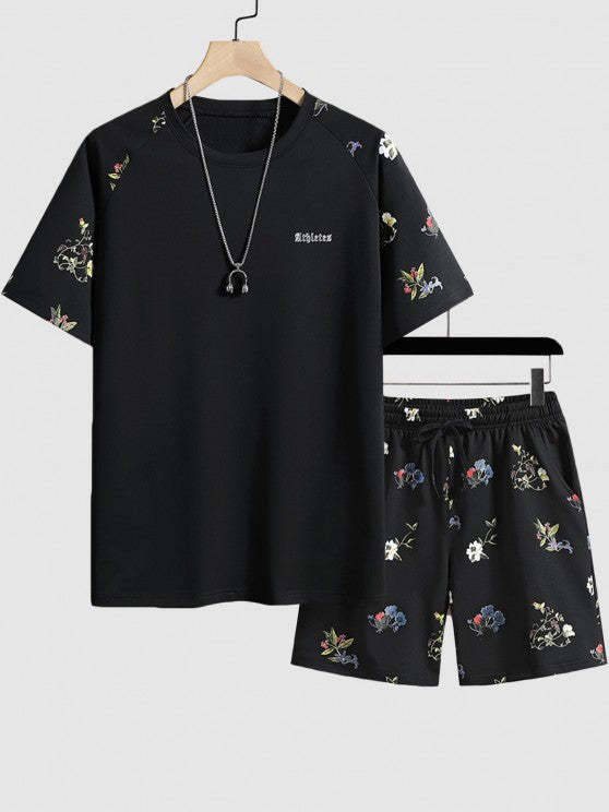 Flower Printed T Shirt And Shorts - Grafton Collection