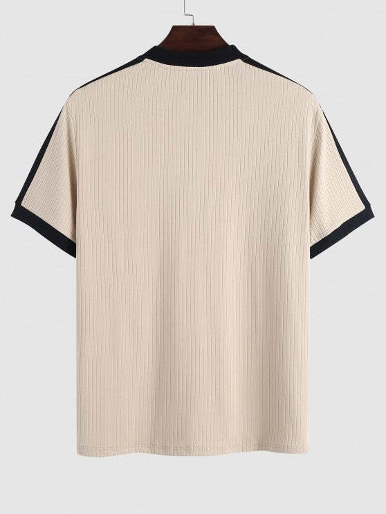 Ribbed Short Sleeves T Shirt And Shorts - Grafton Collection