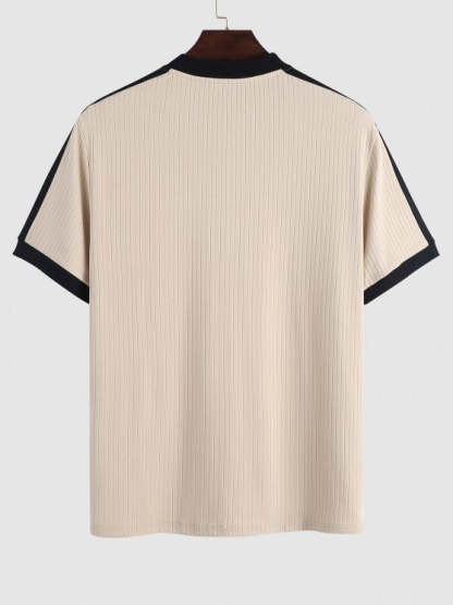 Ribbed Short Sleeves T Shirt And Shorts - Grafton Collection
