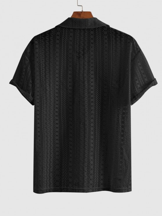 Short Sleeves Button Shirt And Sweat Shorts - Grafton Collection