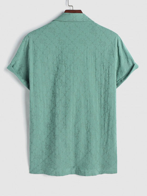 Short Sleeves Shirt And Drawstring Shorts - Grafton Collection