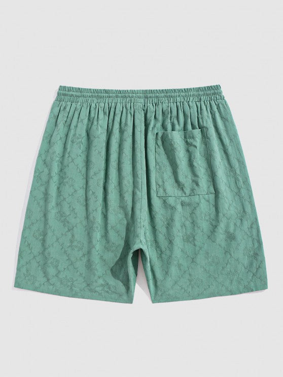 Short Sleeves Shirt And Drawstring Shorts - Grafton Collection