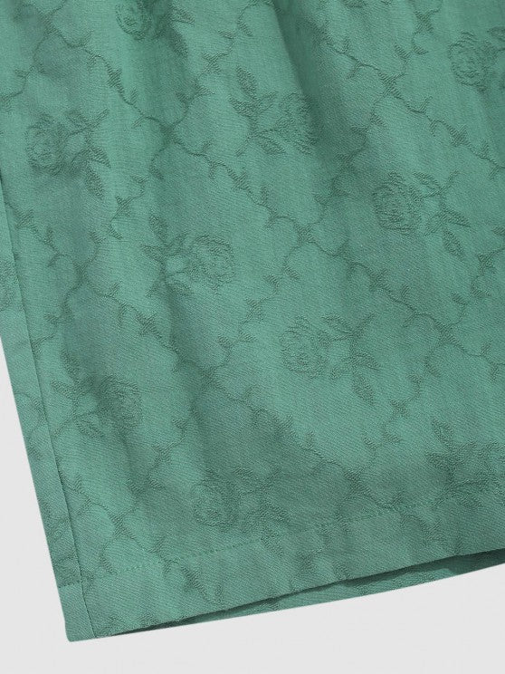 Short Sleeves Shirt And Drawstring Shorts - Grafton Collection