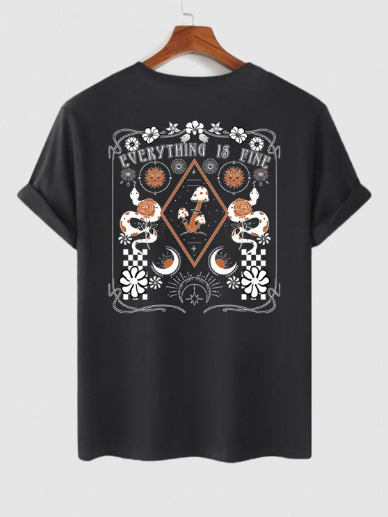 Graphic Pattern T-Shirt And Casual Shorts - Grafton Collection