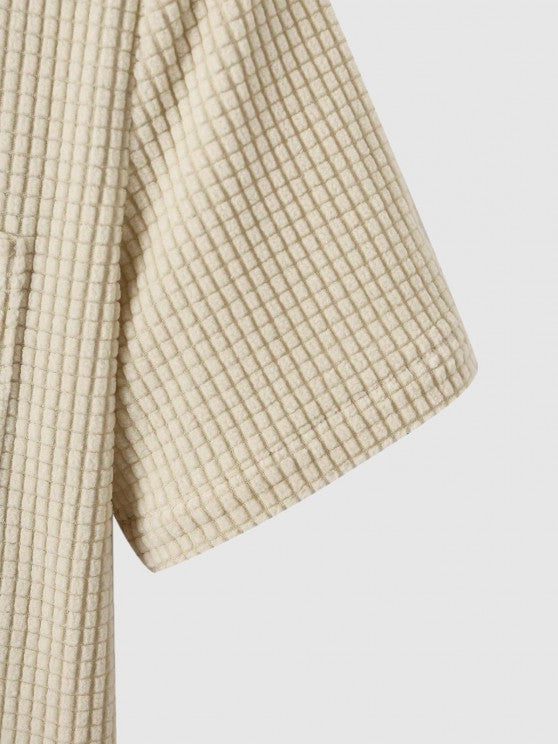 Solid Textured T Shirt And Short - Grafton Collection