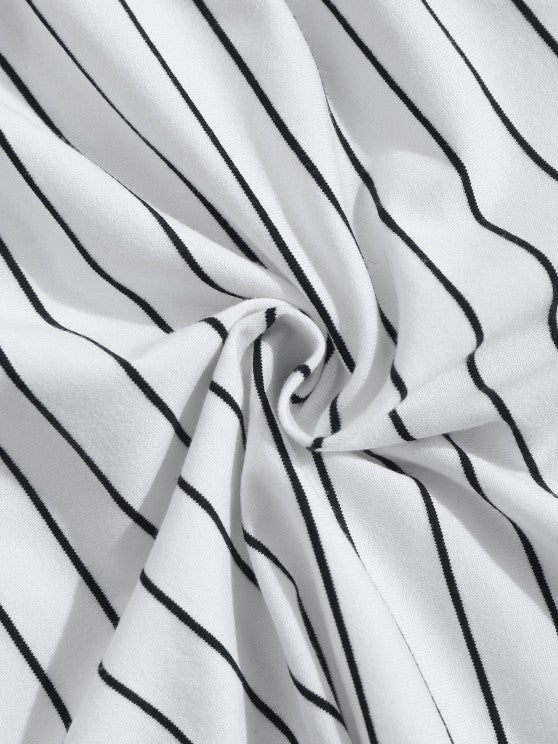 Striped Printed T-Shirt And Shorts - Grafton Collection