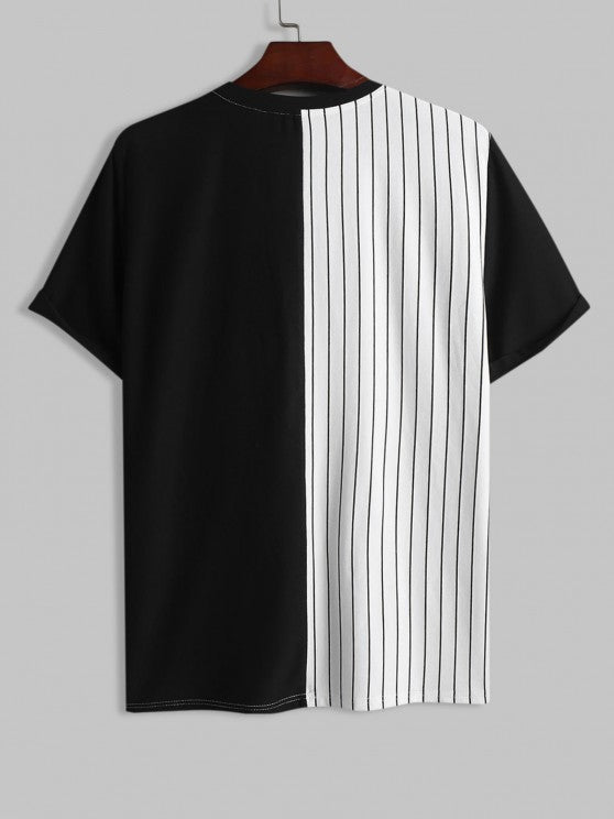 Striped Printed T-Shirt And Shorts - Grafton Collection