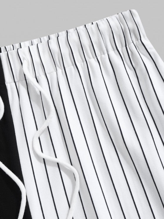 Striped Printed T-Shirt And Shorts - Grafton Collection