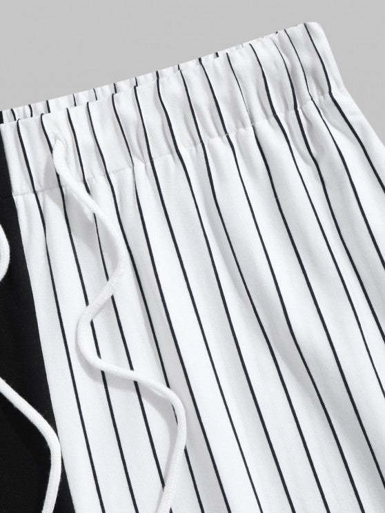 Striped Printed T-Shirt And Shorts - Grafton Collection