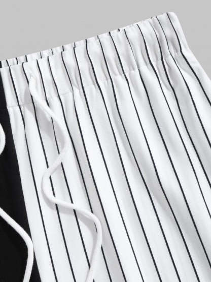 Striped Printed T-Shirt And Shorts - Grafton Collection
