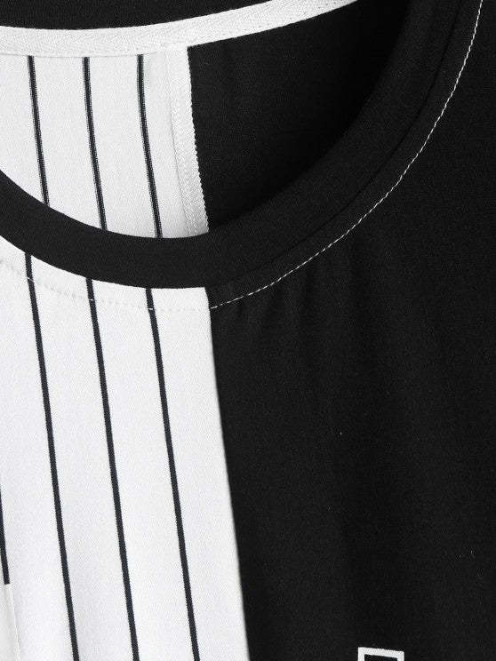 Striped Printed T-Shirt And Shorts - Grafton Collection