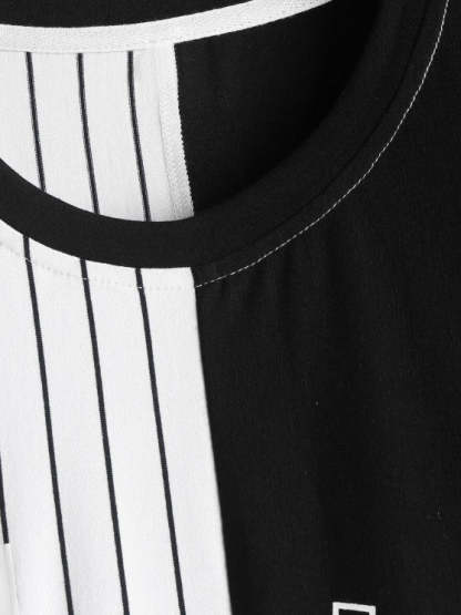 Striped Printed T-Shirt And Shorts - Grafton Collection