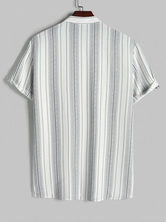 Vertical Stripe Casual Shirt And Shorts - Grafton Collection