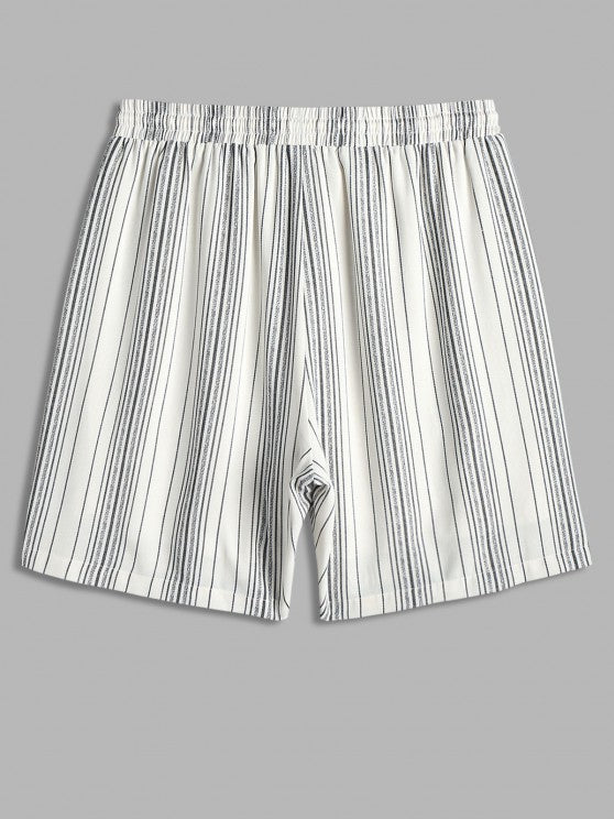 Vertical Stripe Casual Shirt And Shorts - Grafton Collection
