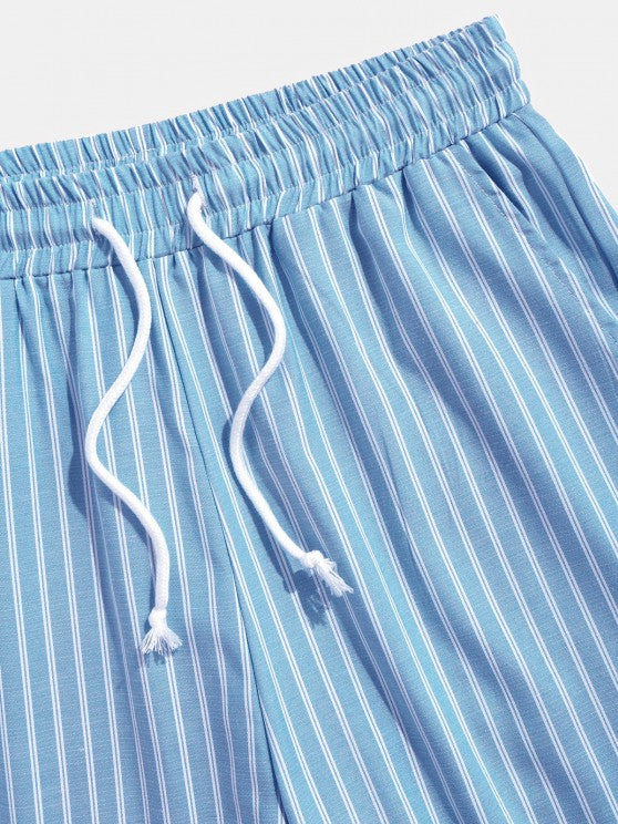 Casual Striped Shirt And Shorts Set - Grafton Collection