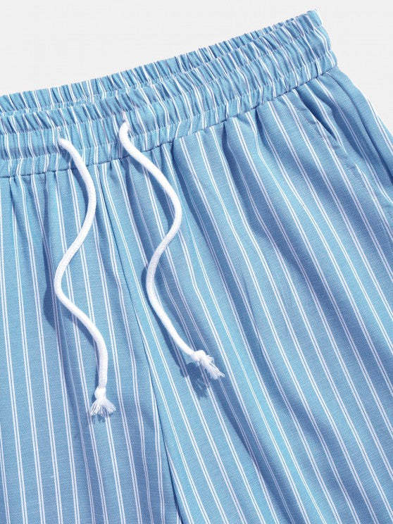 Casual Striped Shirt And Shorts Set - Grafton Collection