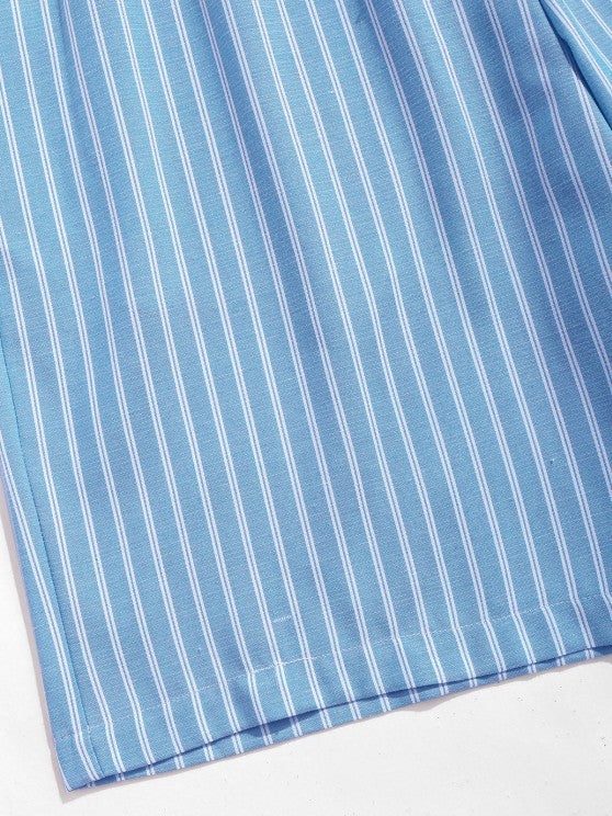 Casual Striped Shirt And Shorts Set - Grafton Collection