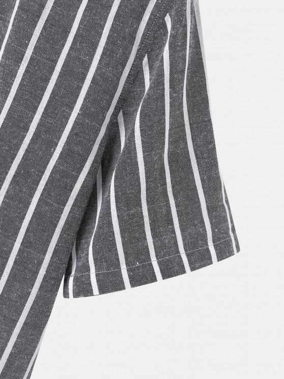 Vertical Striped Pullover Shirt And Shorts Set - Grafton Collection