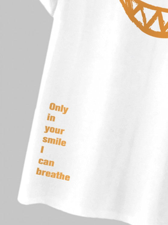 Smiley Printed T-Shirt And Shorts - Grafton Collection