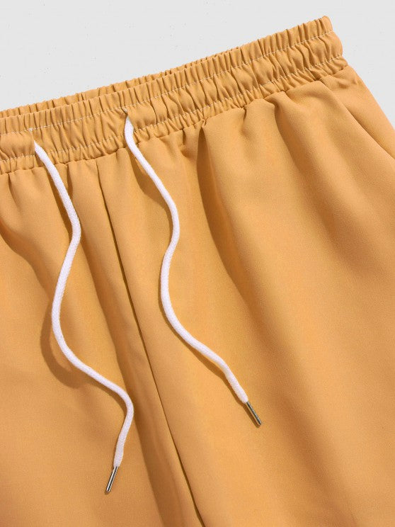 Graphic Leaf Printed T Shirt And Shorts - Grafton Collection