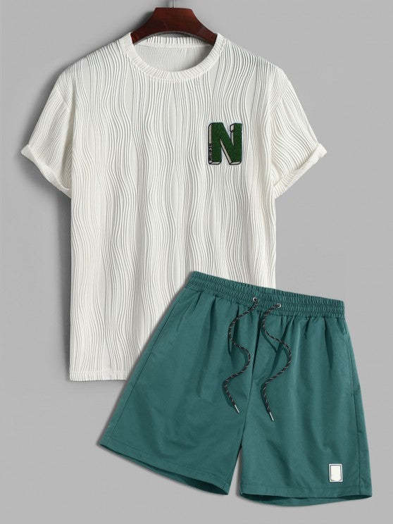 Fluffy T-Shirt And Label Design Shorts Set - Grafton Collection